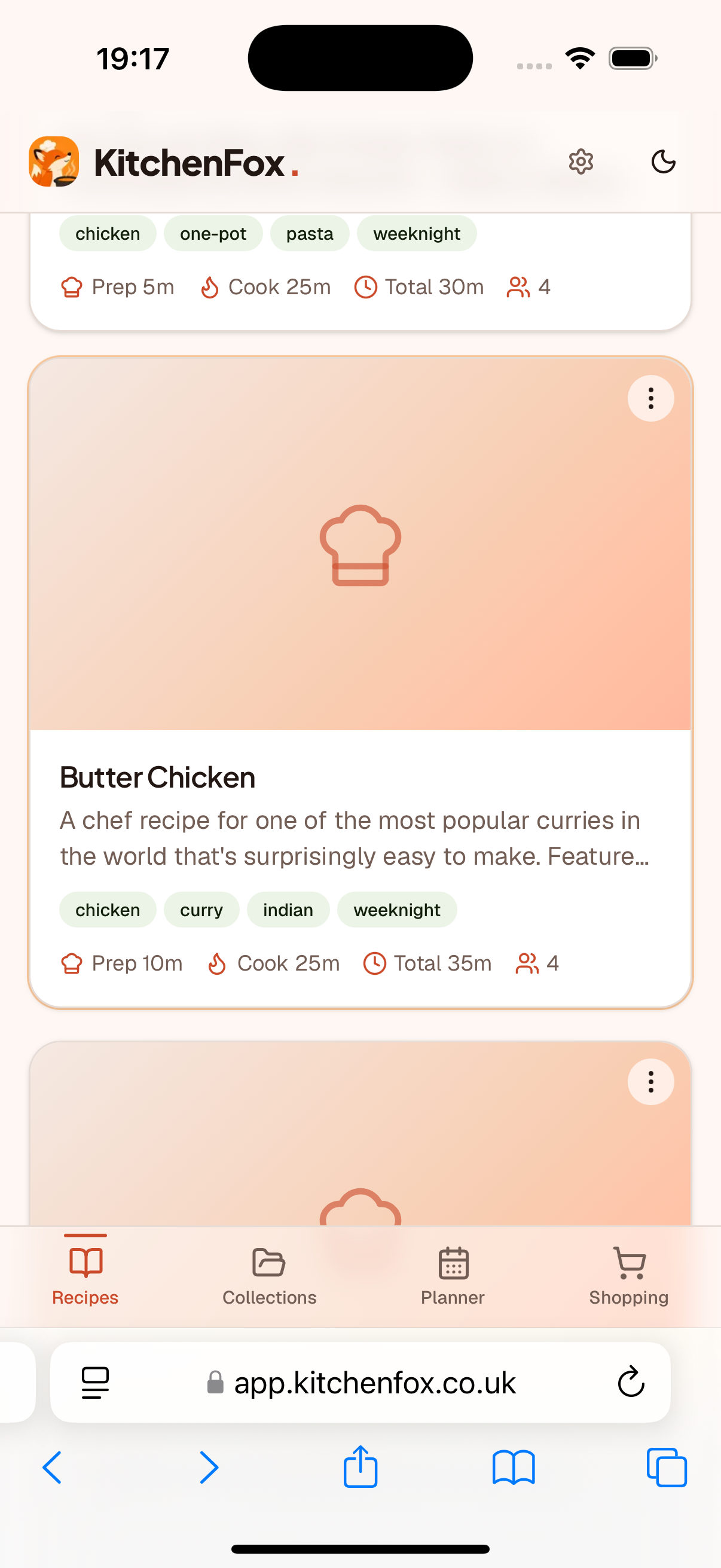 KitchenFox recipe collection